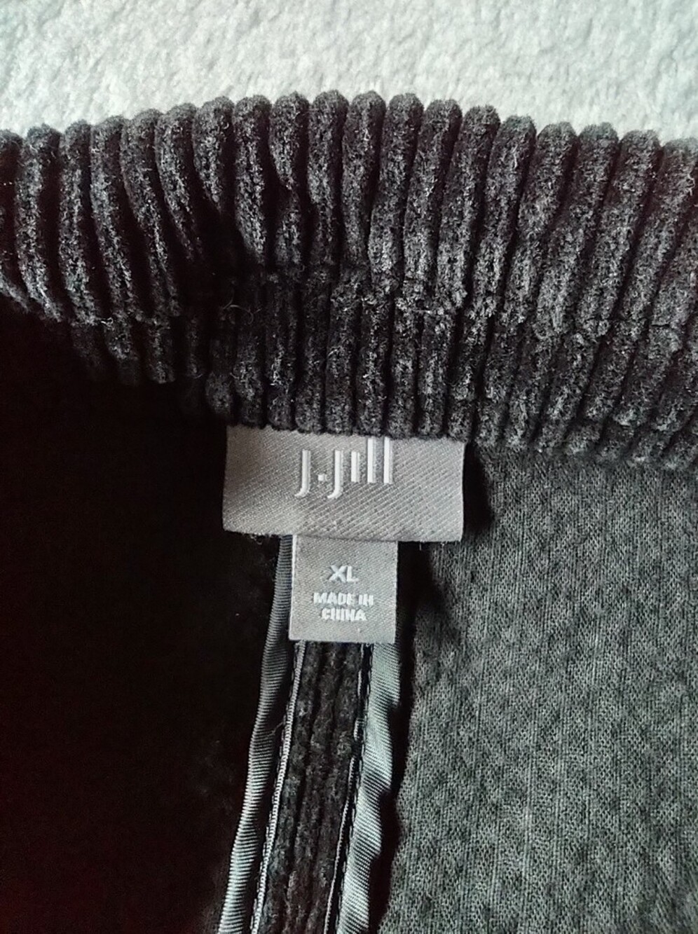 J. Jill Women’s XL Black Corduroy Jacket 100% Cotton Button Front Utility Chore - Picture 5 of 6